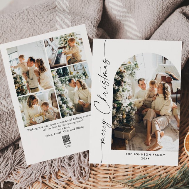 Cartão De Festividades Na moda 5 FOTO de Natal Elegante (Criador carregado)