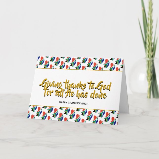 Cartão De Festividades Na moda ÁFRICA DO SUL DANDO Obrigados DE AGRADECIM (Frente)