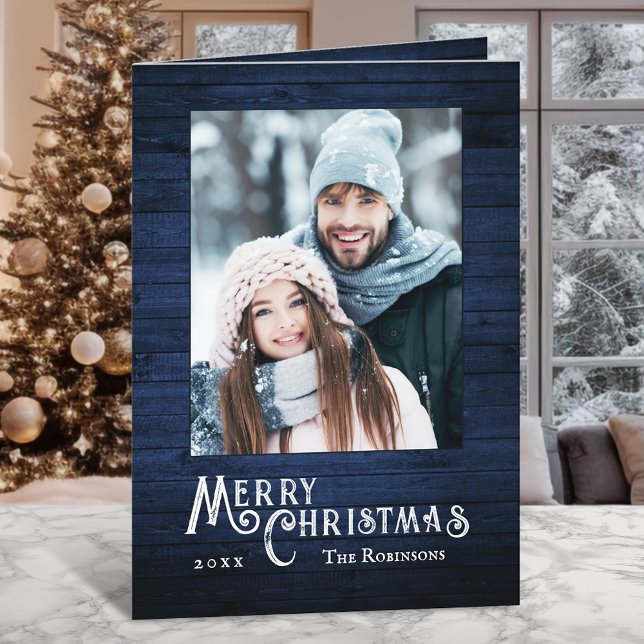 Cartão De Festividades Na moda da Rússia Foto Azul Plank Impressão (Available in high quality print or digital download for quick text messaging, email or self print.)