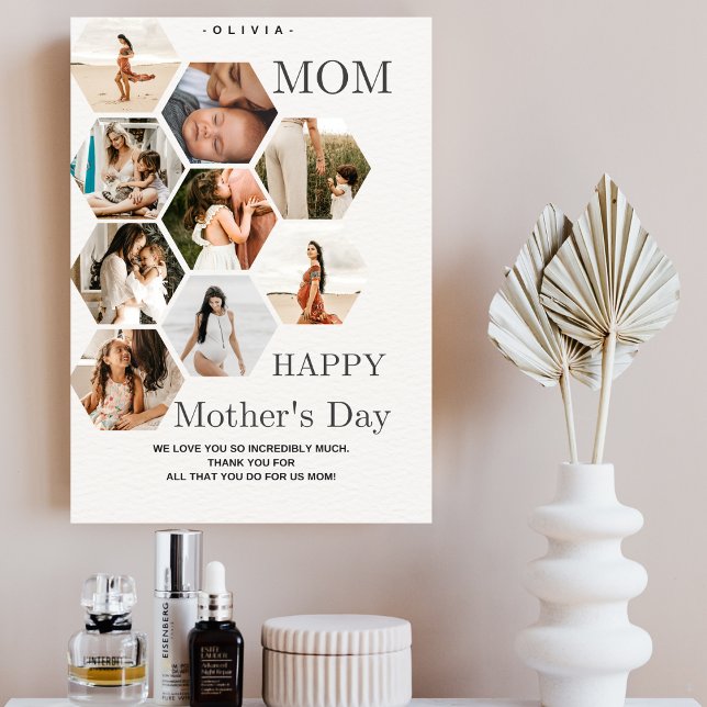 Cartão De Festividades Na moda, mãe Foto Collage elegante (Criador carregado)