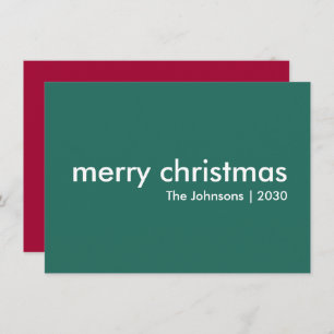 Cartão De Festividades Na moda Natal   Verde moderno e simples
