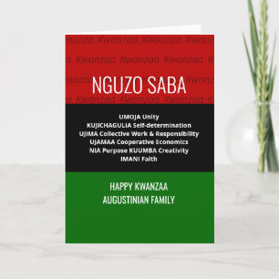 Cartão De Festividades Na moda personalizado NGUZO SABA Happy Kwanzaa