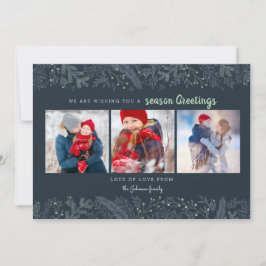 Cartão De Festividades Na moda Pine Vines Verdes Azuis Vestidos