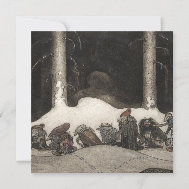 Cartão De Festividades Na noite de Natal de 1913, por John Bauer (Frente)