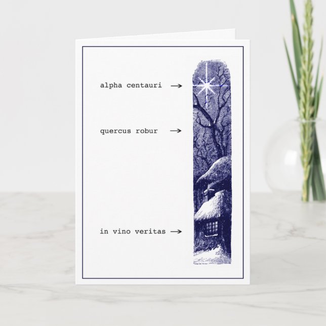 Cartão De Festividades Na placa Vino Veritas Yuletide (Frente)