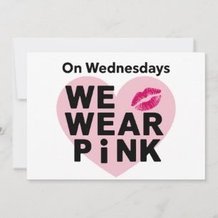 Cartão De Festividades Na Quarta-Feira Nós Usamos Rosa Funny Valentine