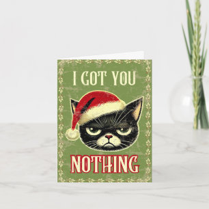 Cartão De Festividades Nada com Gato Preto Zangado Natal Divertido 