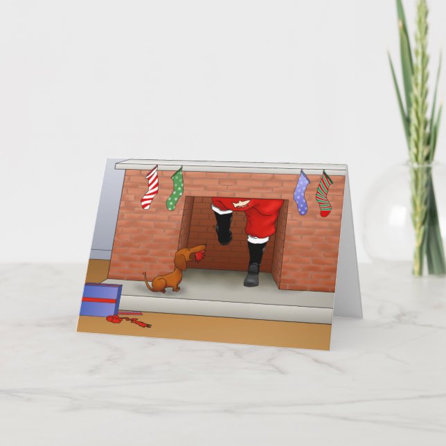 Cartão De Festividades Nada de Bumbum de Natal Doxie (Frente)