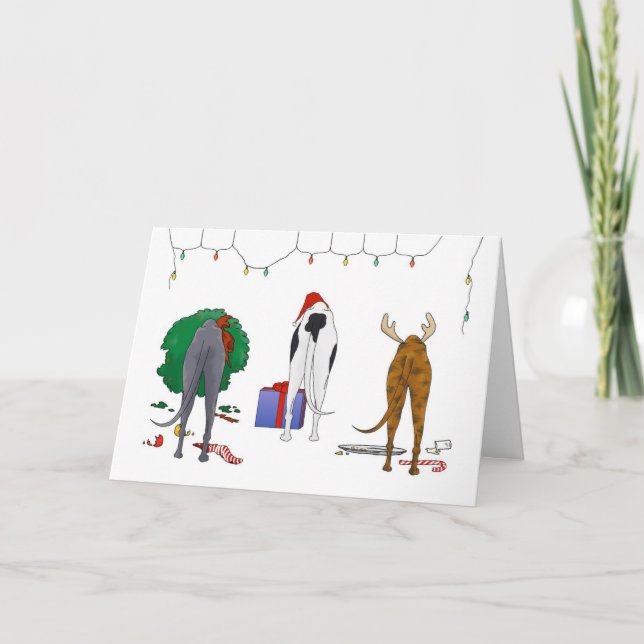 Cartão De Festividades Nada de Bumbum Um Natal de Greyhound (Frente)