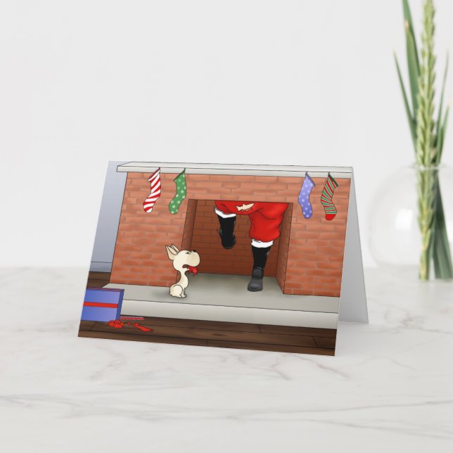 Cartão De Festividades Nada de Bumbum Um Natal Francês (Frente)