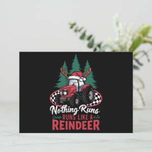 Cartão De Festividades Nada funciona como um trator de Natal de rena