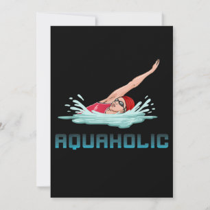 Cartão De Festividades Nadar Boné Óculos Natação Adorando Menina Nada