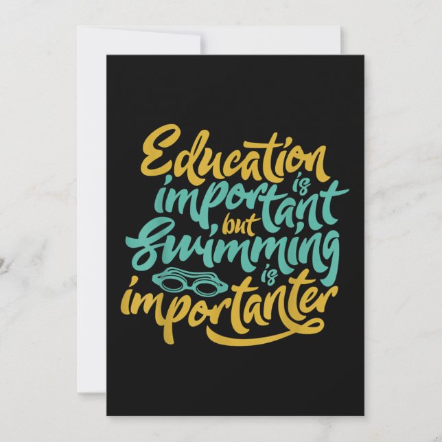 Cartão De Festividades Nadar É Importante, Nadadores Engraçados Dedicam (Frente)