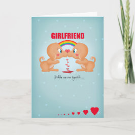 Cartão De Festividades Namorada Lésbica Dia de os namorados Beijando Cães