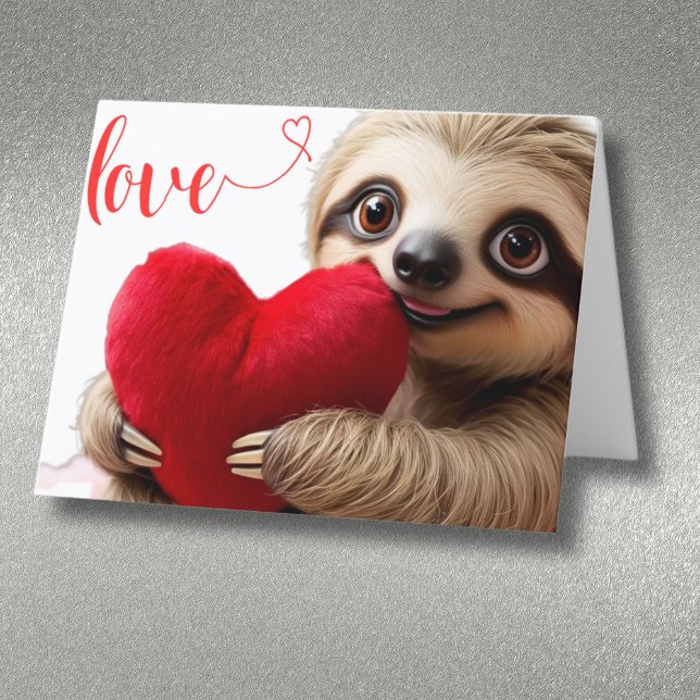 Cartão De Festividades Namorado Preguiça Personalizado Amor Slothmate  (Criador carregado)