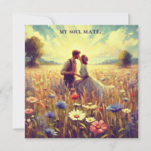 Cartão De Festividades Namorado Vintage ~ MEU ALMA GÊMEA ~ Casais ~