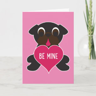Cartão De Festividades Namorados Black Pug - Seja meu