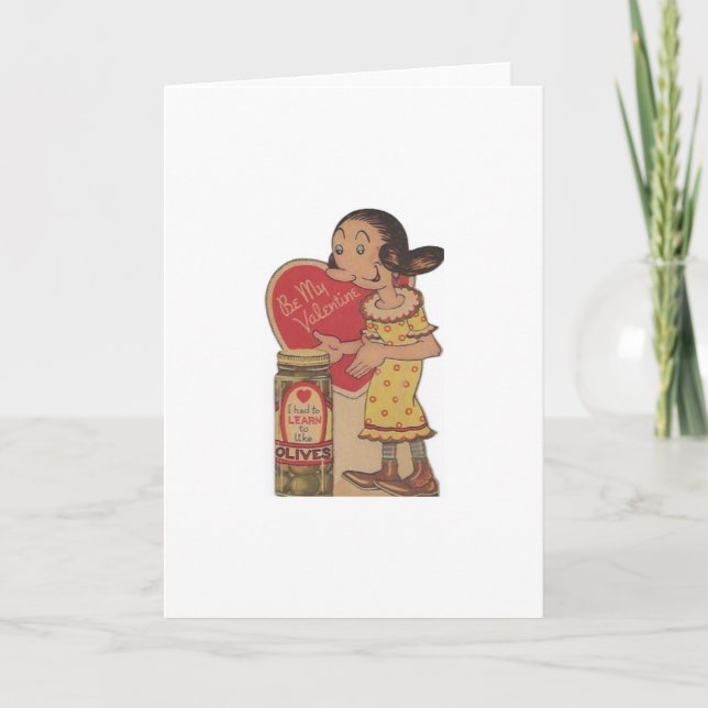 Cartão De Festividades Namorados de Azeite Vintage (Frente)