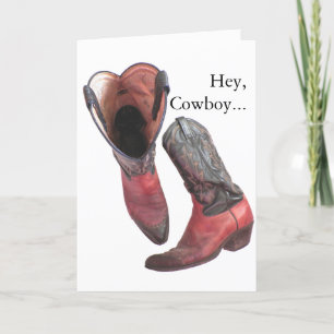 Cartão De Festividades Namorados de Boots do Cowboy Ocidental