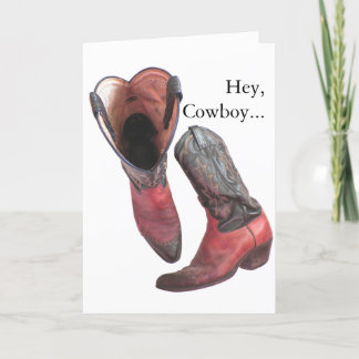 Cartão De Festividades Namorados de Boots do Cowboy Ocidental