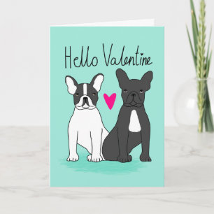Cartão De Festividades Namorados de Bulldog Franceses Amor, Bulldog Franc