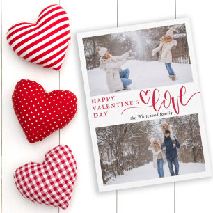 Cartão De Festividades Namorados de Colagem de Fotos de Amor Coração