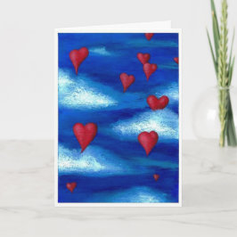 Cartão De Festividades Namorados de coração flutuante