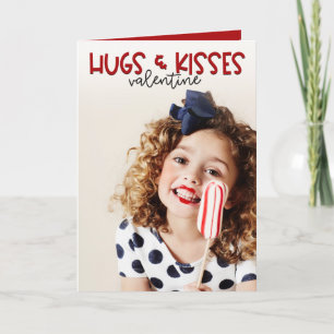 Cartão De Festividades Namorados de Fotografia da Família Hugs e Kisses