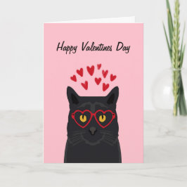 Cartão De Festividades Namorados de Gato Negro Carrinhos de Amor