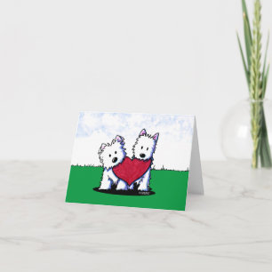 Cartão De Festividades Namorados de Heartsense Westie Duo