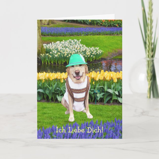 Cartão De Festividades Namorados de laboratório alemão (Frente)