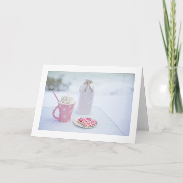 Cartão De Festividades Namorados de Tratamentos Rosa (Frente)