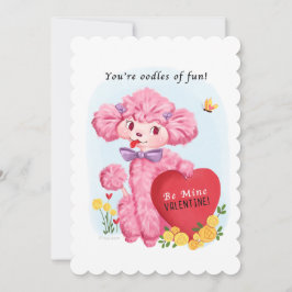 Cartão De Festividades Namorados de Vintage de Poodle Rosa
