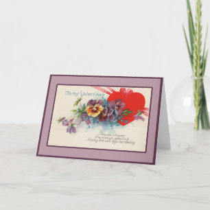Cartão De Festividades Namorados do amor perfeito do vintage