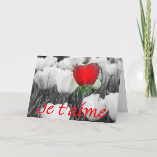 Cartão De Festividades Namorados do t'aime de Je (Frente)