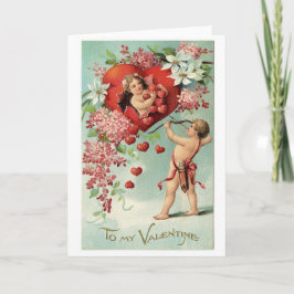 Cartão De Festividades namorados do vintage do querubim do anjo dos