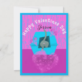 Cartão De Festividades Namorados Engraçado da caixa do gato