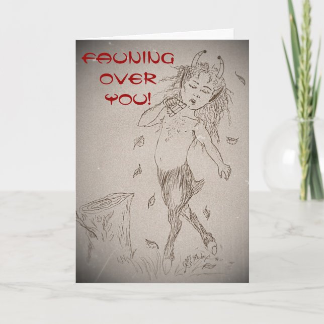 Cartão De Festividades Namorados Fauning sobre você (Frente)