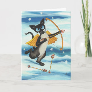 Cartão De Festividades Namorados Gatinho Cupido Siamese - Você é meu