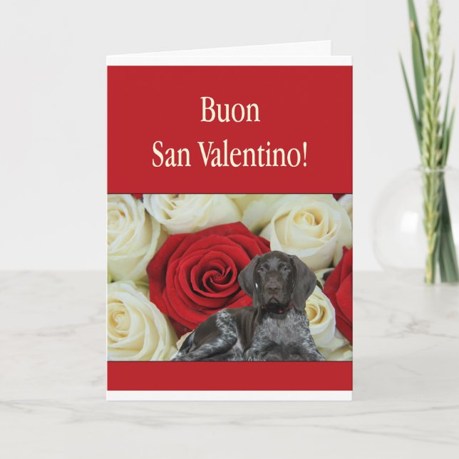 Cartão De Festividades Namorados Glossy Grizzly de San Valentino Italiano (Frente)