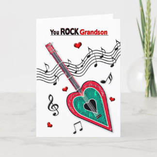 Cartão De Festividades Namorados Grandson Heart Guitar Music