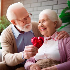 Cartão De Festividades Namorados para Casal para sempre e sempre idoso