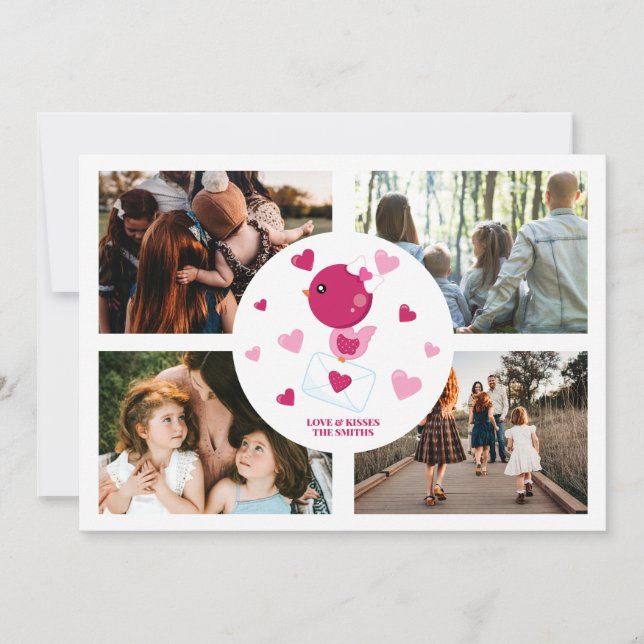 Cartão De Festividades Namorados Personalizado de Colagem de Foto do Páss (Frente)