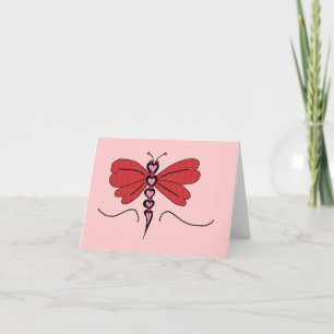 Cartão De Festividades Namorados Placa de anotação do vazio Dragonfly