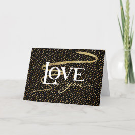 Cartão De Festividades Namorados preto c/Dourado Swoosh LOVE