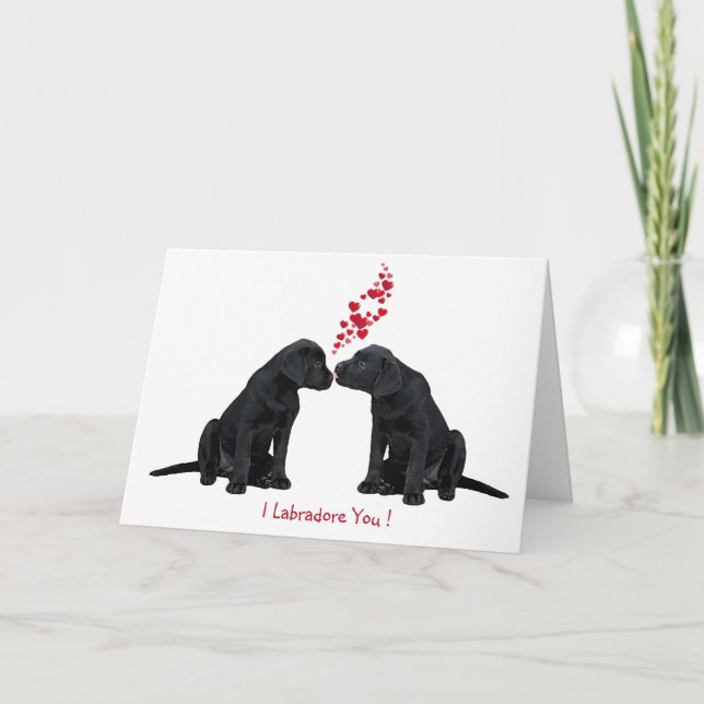 Cartão De Festividades Namorados - Puppy - Preto (Frente)