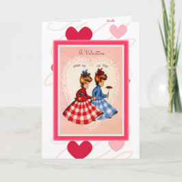 Cartão De Festividades Namorados Retroativo ~Gêmeos na Placa Gingham