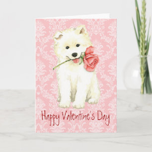Cartão De Festividades Namorados Rosa Samoyed