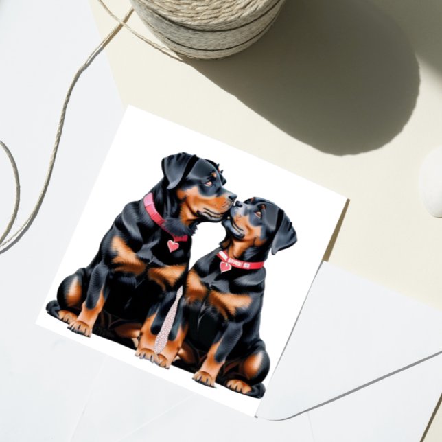 Cartão De Festividades Namorados Rottweilers Amor (Criador carregado)