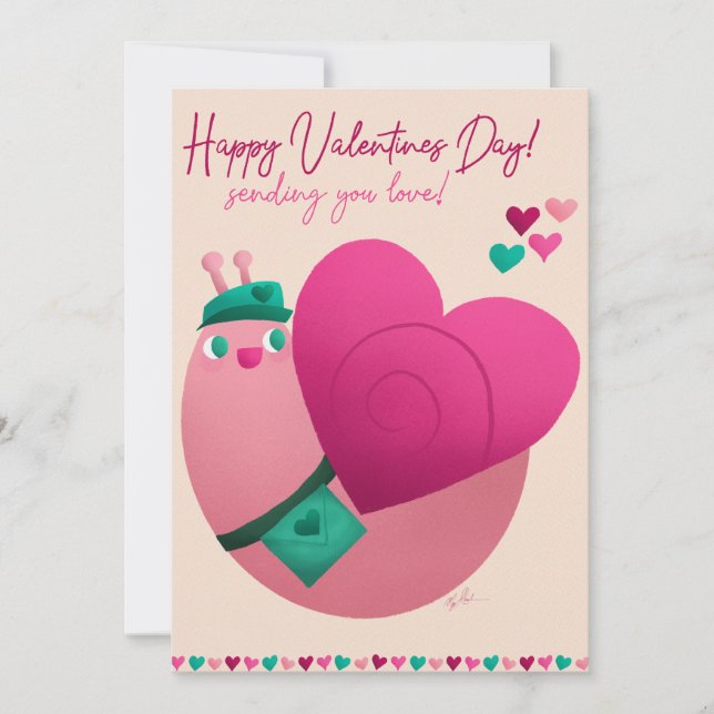 Cartão De Festividades Namorados Snail (Frente)